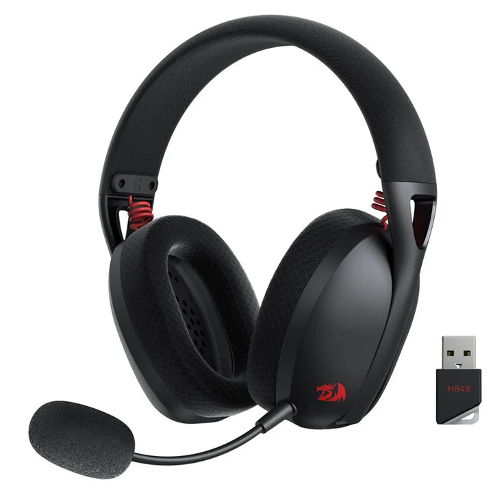 Redragon IRE Pro Ultra-Light 7.1 Surround Sound Wireless Gaming Headset For PC, Mac, PS4, Switch and Phone - Black