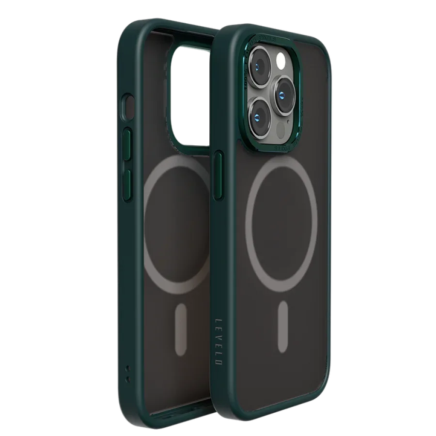 Levelo Magsafe Kayo Matte Back Case For iPhone 14 Pro Max LVLMAGKAYO14PM-GNGN - Green/Green