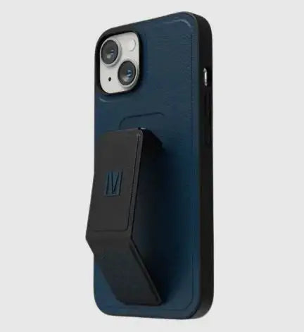 Levelo- LVLMORPHIX14M-STORMBU , Levelo Morphix Gripstand PU Leather Case For iPhone 14 Max Storm Blue - GulfStore.com