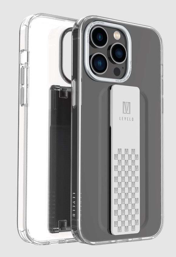 Levelo - LVLGRAPHIA14-SL , Levelo Graphia IMD Clear Case With Extra Grip For iPhone 14 Silver