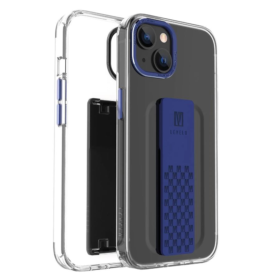 Levelo LVLGRAPHIA14-BU , Levelo Graphia IMD Clear Case With Extra Grip For iPhone 14 Blue