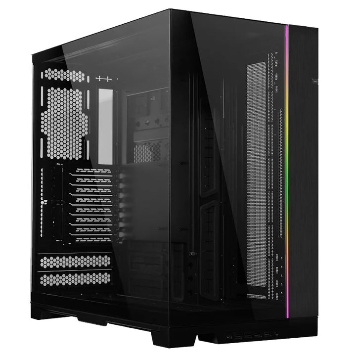 LIAN LI O11 Dynamic EVO XL RGB Tempered Glass Full Tower Gaming Case - أسود (المراوح غير متضمنة)