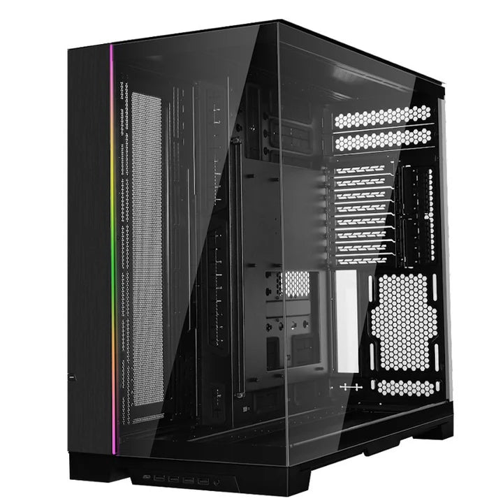 LIAN LI O11 Dynamic EVO XL RGB Tempered Glass Full Tower Gaming Case - أسود (المراوح غير متضمنة)