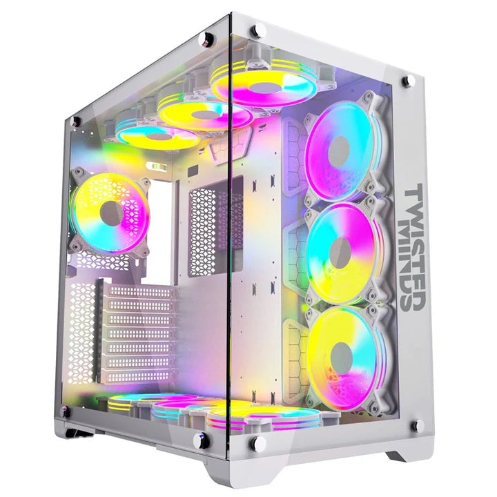 Twisted Minds Bullet-07 Mid Tower, 7*120mm ARGB Fan Gaming Case - White