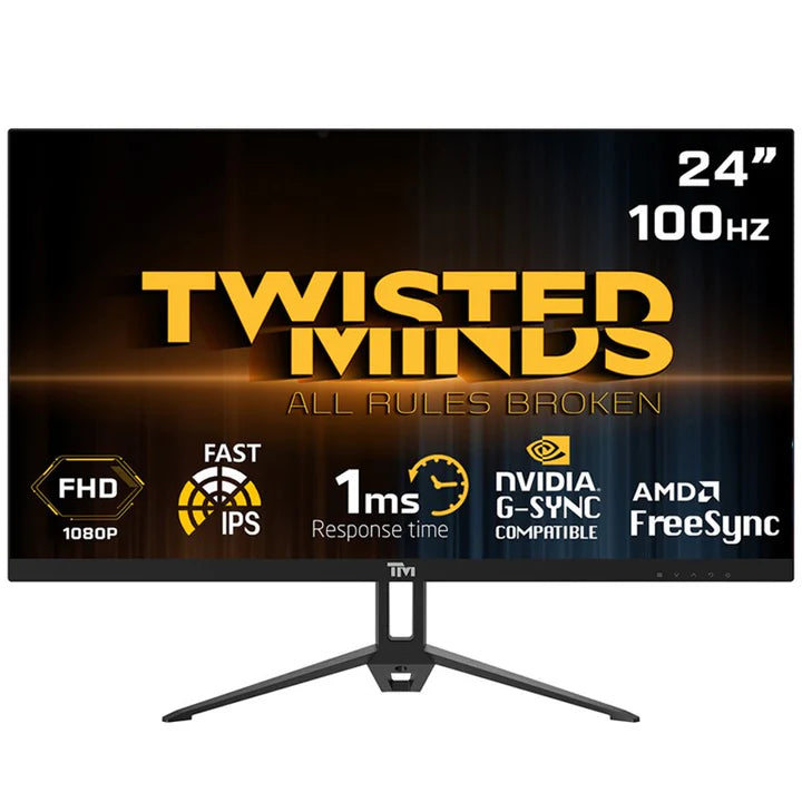 شاشة ألعاب Twisted Minds مقاس 24 بوصة FHD، 100 هرتز، IPS، 1 مللي ثانية