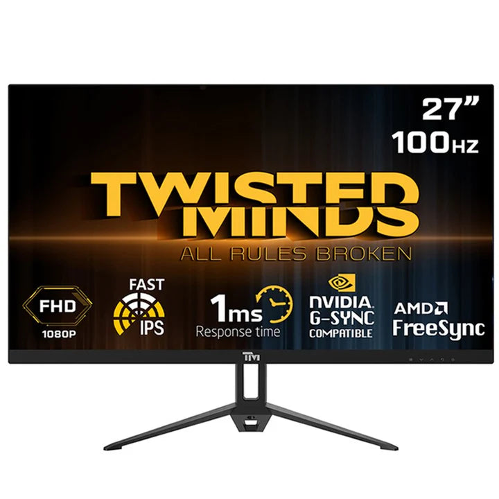 شاشة ألعاب Twisted Minds مقاس 27 بوصة FHD، 100 هرتز، IPS، 1 مللي ثانية