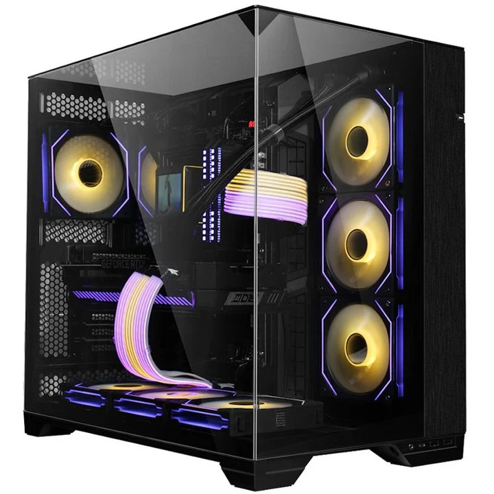 LIAN LI O11 VISION Tempered Glass Mid Tower Gaming Case - Black (Fans Not Included)