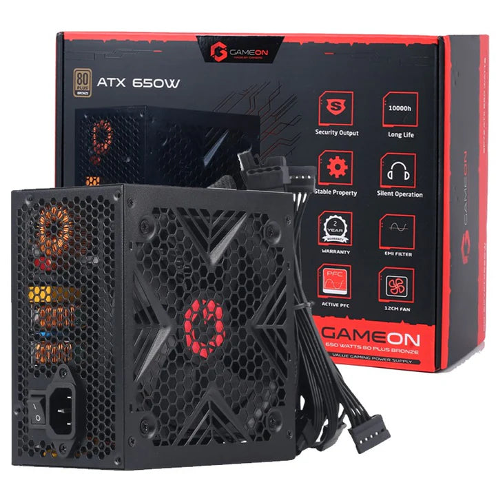 GAMEON - SPY2 ATX 650 WATTS 80 PLUS BRONZE Value Gaming Power Supply