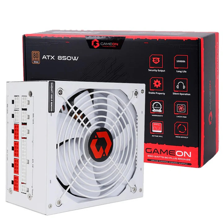 GAMEON - SPY2 ATX 850 WATTS 80 PLUS BRONZE Value Gaming Power Supply - White