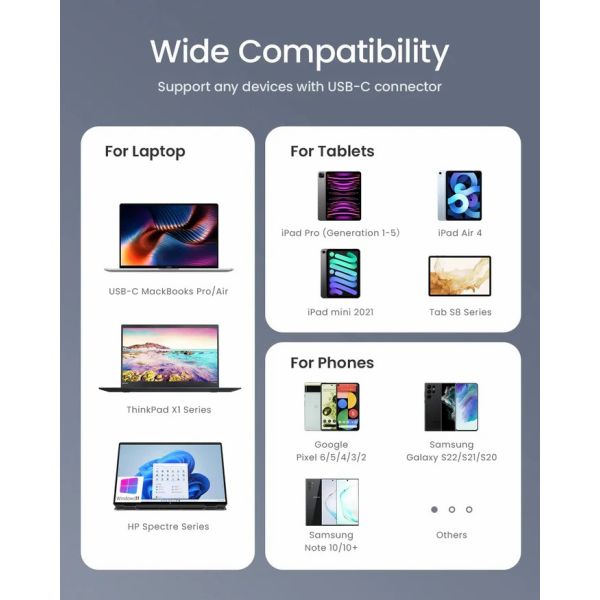 AOHI Magline+140W Nylon USB C to USB C LED Display Cable 1.2M - Black