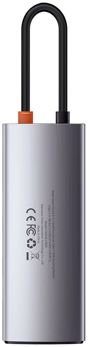 BASEUS | CAHUB-CX0G | موزع 5W1 من سلسلة Metal Gleam، USB-C يدعم 3 منافذ USB 3.0 + HDMI + USB-C Pd