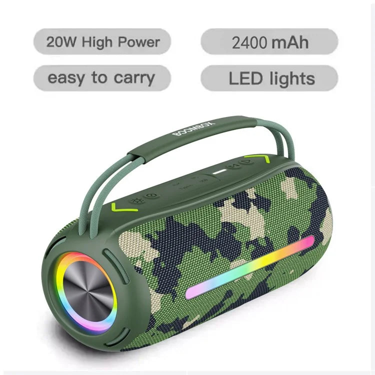LD-BM360 , LEEDOR WIRELESS SPEAKER 2400MAH TWS LED WATERPROOF , BLACK