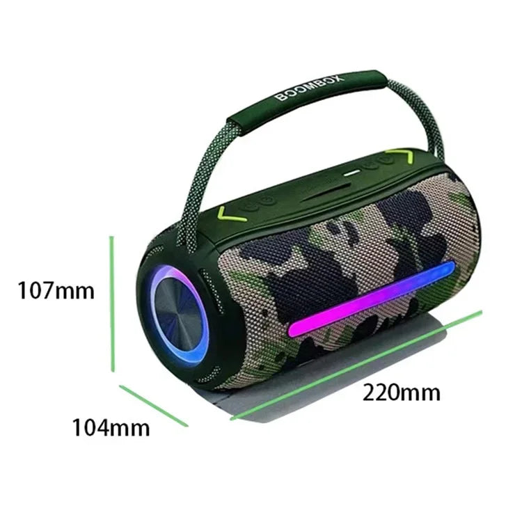 LD-BM360 , LEEDOR WIRELESS SPEAKER 2400MAH TWS LED WATERPROOF , CAMOUFLAGE