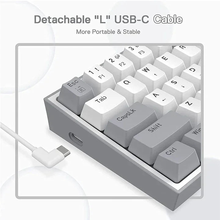 Redragon Fizz Rgb Wired Mechanical Gaming Keyboard - White/grey (Dust-proof Red) (English&arabic)
