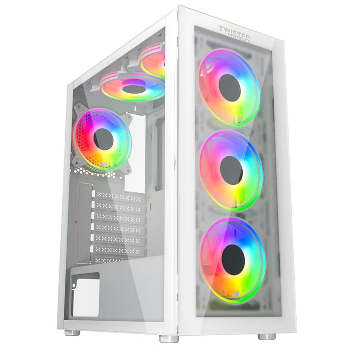 Twisted Minds Manic Shooter-03 Mid Tower, 4*120mm ARGB Fan Gaming Case - White