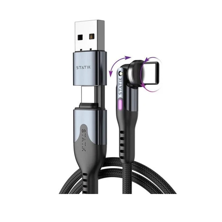 Statik | PUP-0455-6FT-CC | Statik PowerPivot Pro 100w Nylon Braided C-C Cable 1.8m