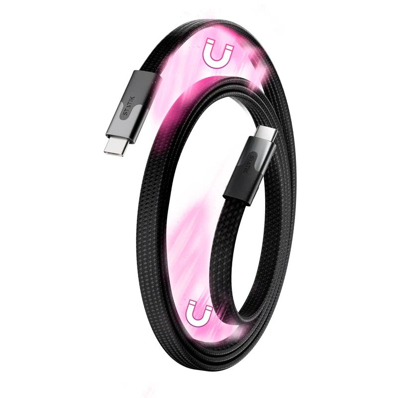 Statik | PUP-0495-6FT-CC-BLK | Statik MagStack Slim Pro Cable USB-C to USB-C 2M/6.6ft