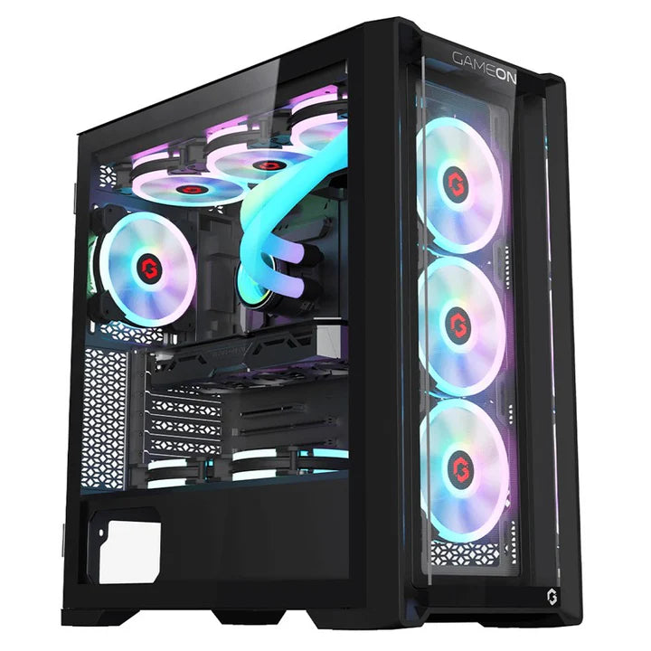 GAMEON Vortex Midnight Series Mid Tower Gaming Case - Black