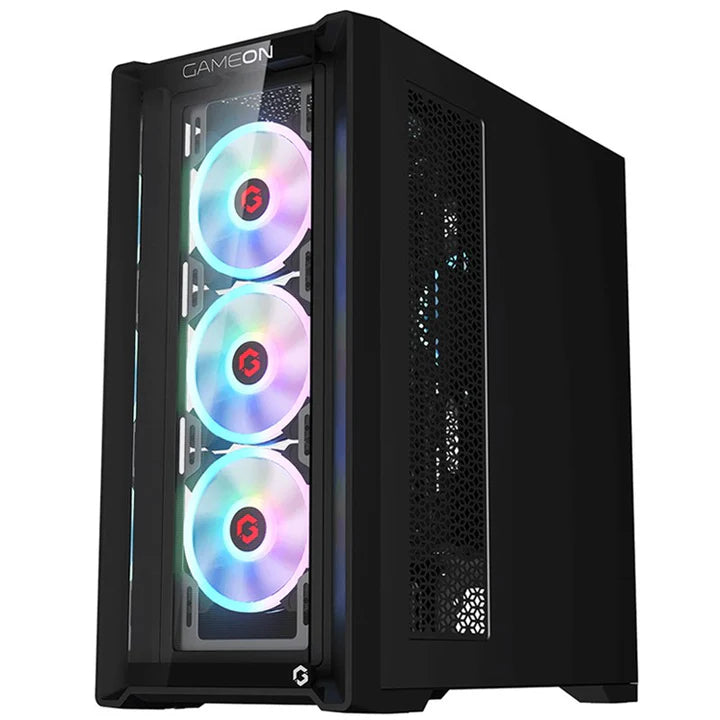 GAMEON Vortex Midnight Series Mid Tower Gaming Case - Black