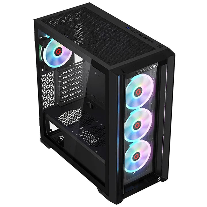 GAMEON Vortex Midnight Series Mid Tower Gaming Case - Black