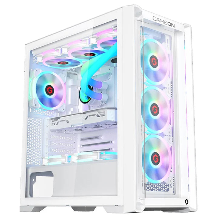 GAMEON Vortex Midnight Series Mid Tower Gaming Case - White