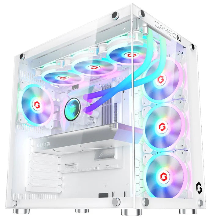 GAMEON Emperor Midnight II Series Mid Tower Gaming Case - White