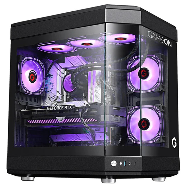 حافظة ألعاب GAMEON Valkyrie Series 3 Fans Mid Tower - أسود