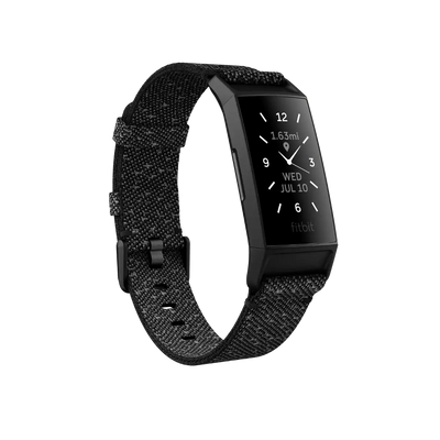 Fitbit Charge 4 Fitness Wristband With GPS (NFC) SE - Granite Reflective Woven/ Black - GulfStore.com