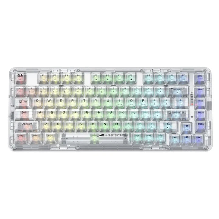 لوحة مفاتيح ميكانيكية Redragon K649 ELF PRO 78% 3-Mode RGB - شفافة