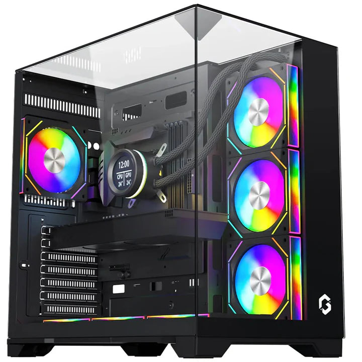 GAMEON GO-VALKYRIEI-M VaIkyriei Series Mid Tower Gaming Case 3 Side Glass - أسود