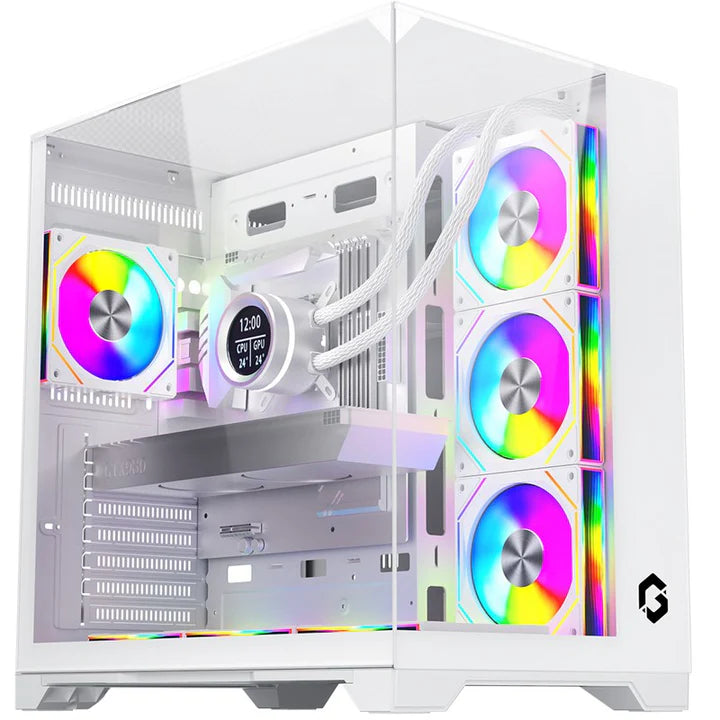 GAMEON GO-VALKYRIEI-A VaIkyriei Series 3 Side Glass Mid Tower Gaming Case - White