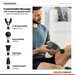 Porodo Lifestyle EaseOn Handheld Massager - Black - GulfStore.com