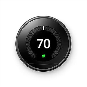T3018US | Google Nest Learning Thermostat | Mirror Black