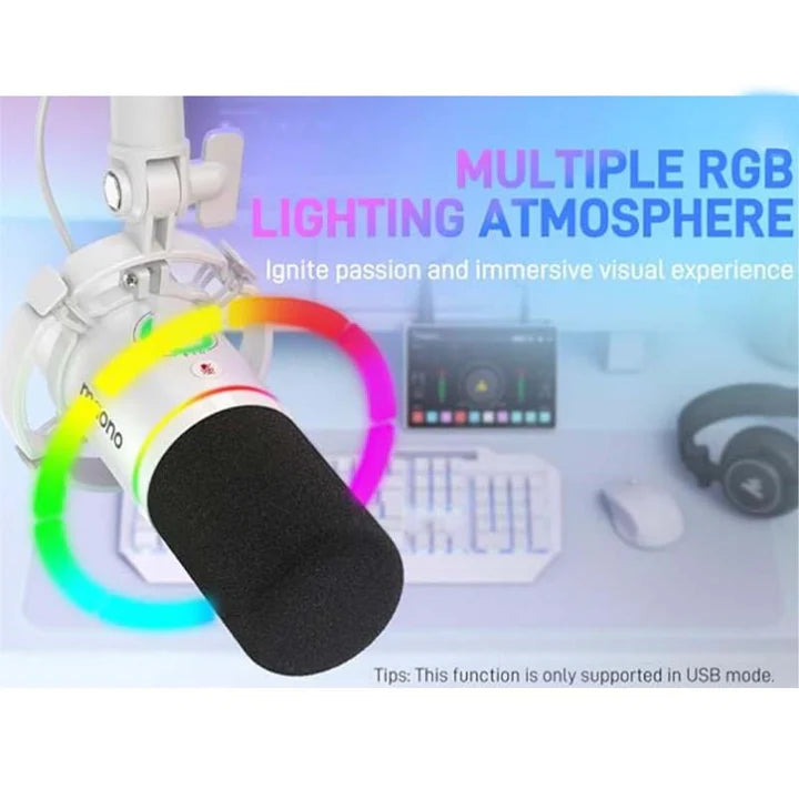 Maonocaster PD200X USB/XLR Dynamic
Gaming RGB Microphone – White