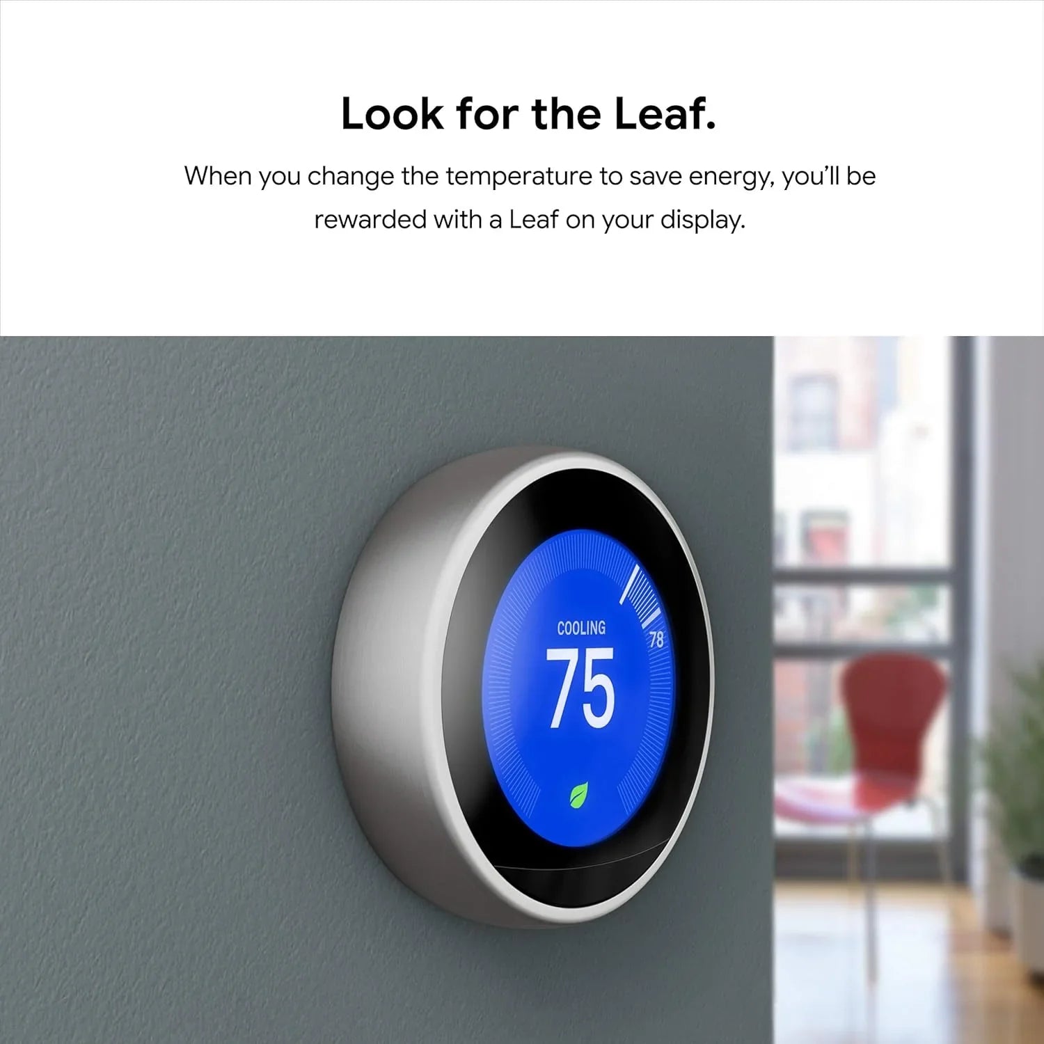 T3018US | Google Nest Learning Thermostat | Mirror Black