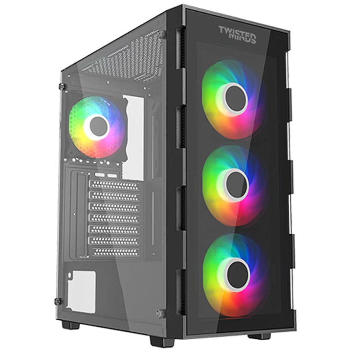 Twisted Minds Titan Glass Mid Tower Gaming Case - Black