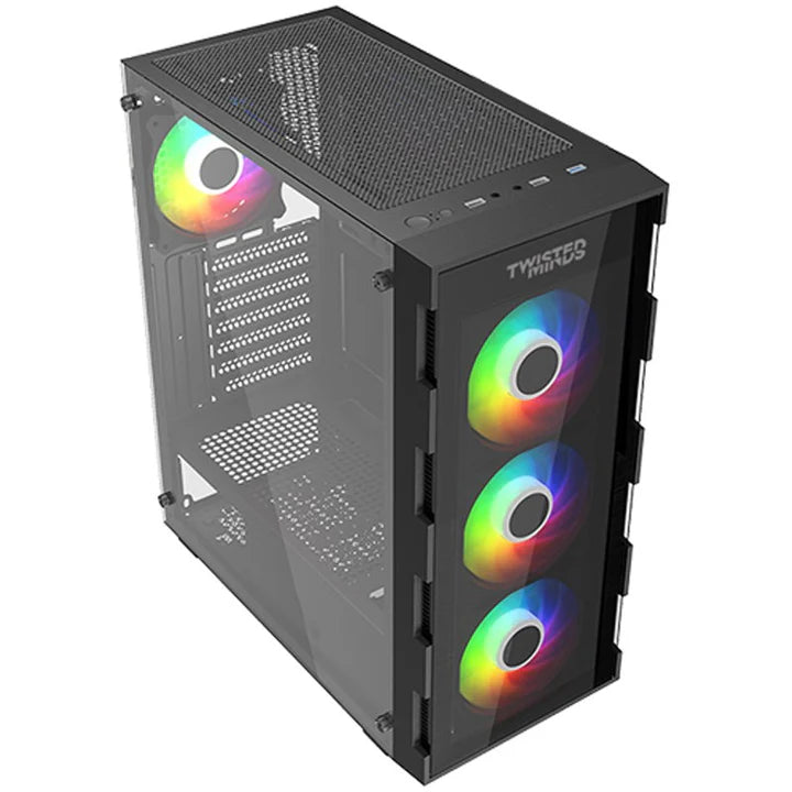 Twisted Minds Titan Glass Mid Tower Gaming Case - Black