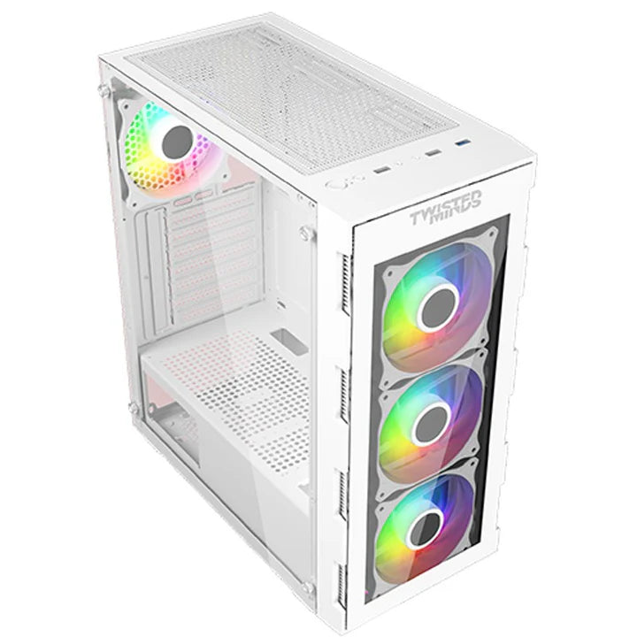 Twisted Minds Titan Glass Mid Tower Gaming Case - White