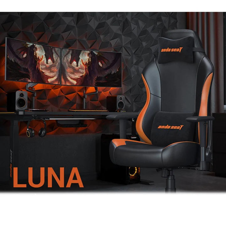 Andaseat Luna series Gaming Chair Large - Black/orange