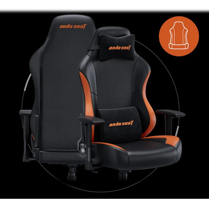 Andaseat Luna series Gaming Chair Large - Black/orange