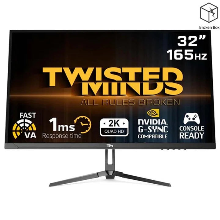 شاشة ألعاب Twisted Minds مقاس 32 بوصة، مسطحة، QHD، 165 هرتز، VA، 1 مللي ثانية، HDR، HDMI2.1