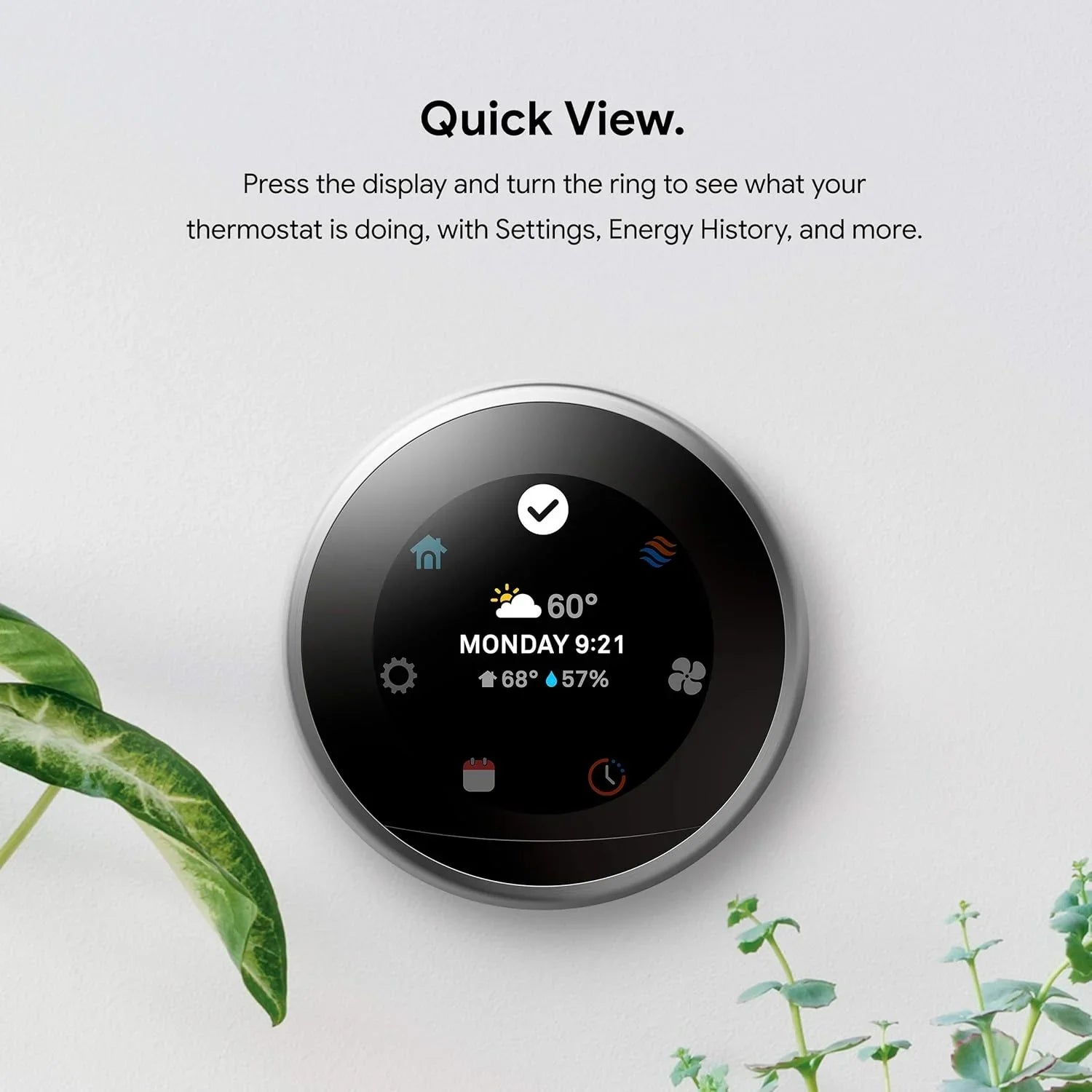 T3018US | Google Nest Learning Thermostat | Mirror Black