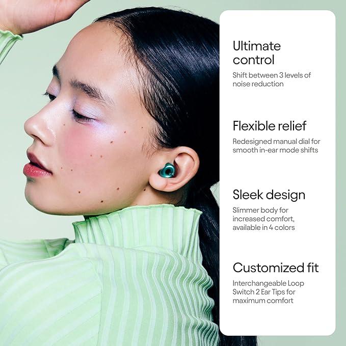 Loop Switch 2 Adjustable Ear Plugs - Emeralds