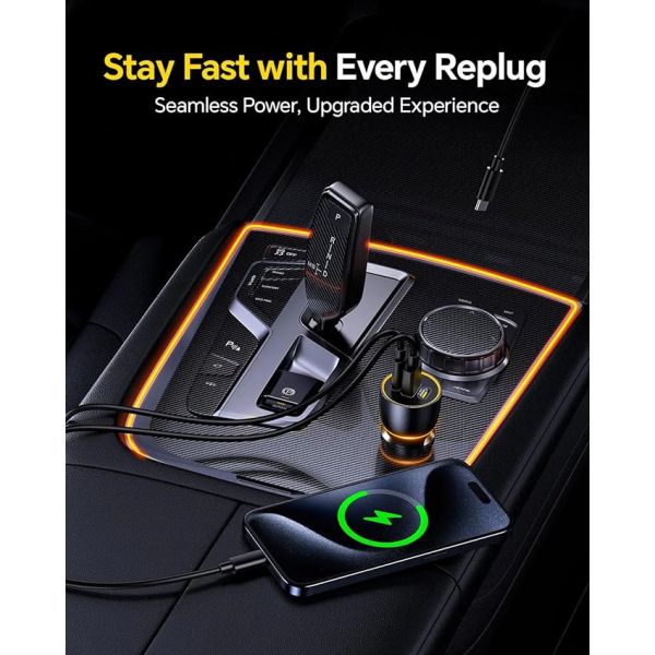 AOHI SUPERAUTO PD GAN 170W Fast Car Charger (2USB-C & 1USB-A)