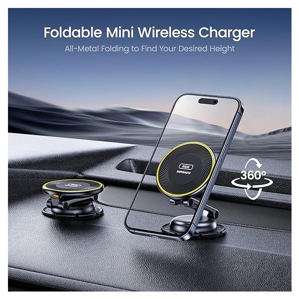 AOHI Super Auto Foldable Magnetic 15W Wireless Car Charger