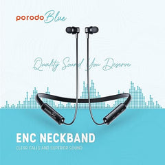 PD-NKBIE | Porodo Blue ENC Neckband In-Ear Earphones | Black - GulfStore.com