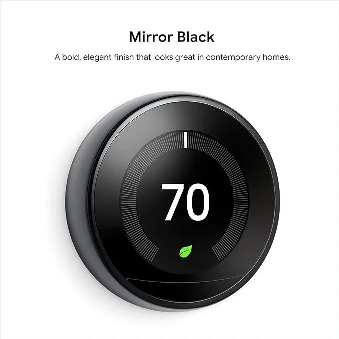 T3018US | Google Nest Learning Thermostat | Mirror Black