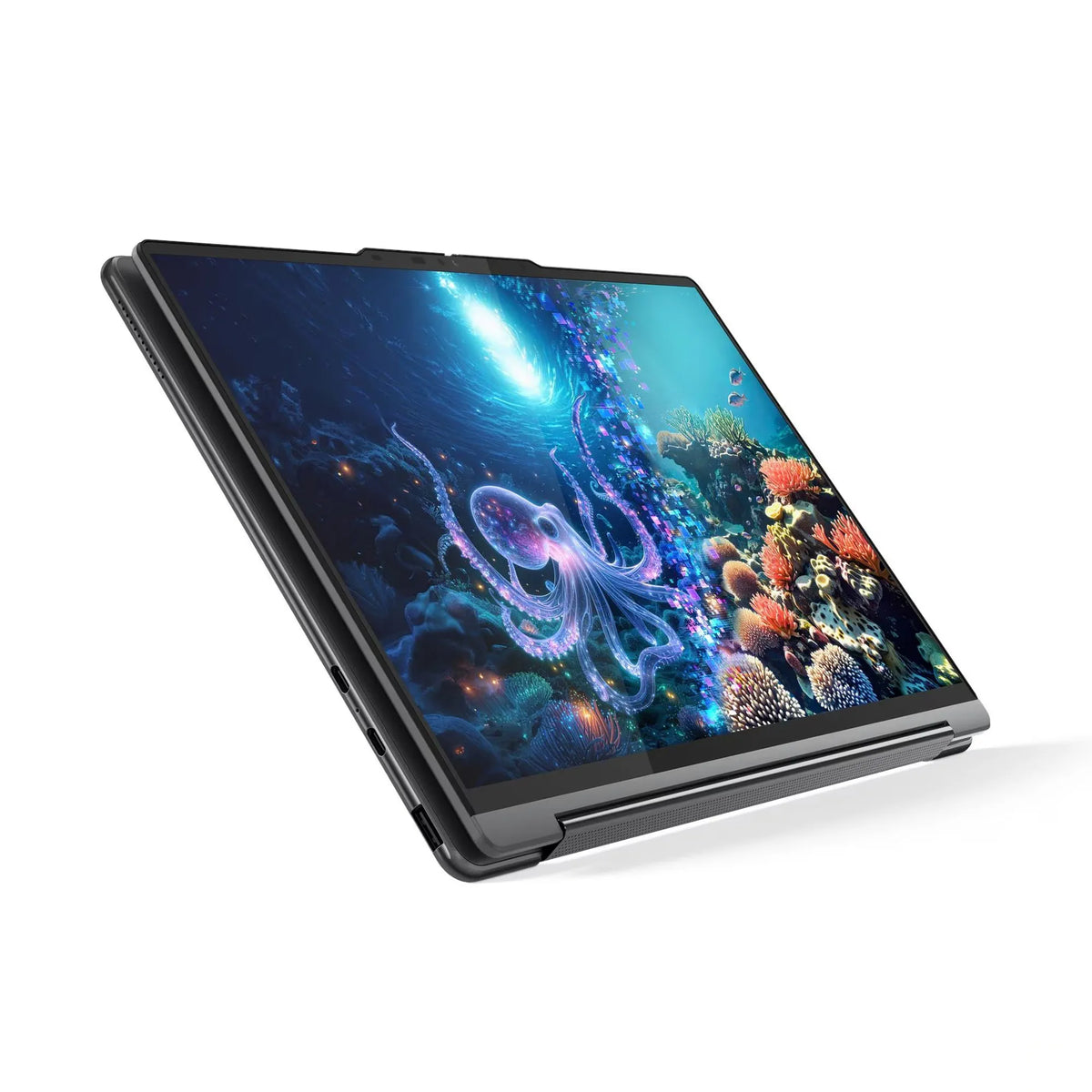 Lenove Yoga 9 2-in-1 Aura Edition Laptop, Intel Core Ultra 7 258V Processor, 32GB, 1TB SSD NVMe, Intel Arc Graphics, 14" 2K OLED Touch Display, Backlit Engl/Ar Keyboard, Win 11 Home, Luna Grey