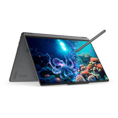 Lenove Yoga 9 2-in-1 Aura Edition Laptop, Intel Core Ultra 7 258V Processor, 32GB, 1TB SSD NVMe, Intel Arc Graphics, 14" 2K OLED Touch Display, Backlit Engl/Ar Keyboard, Win 11 Home, Luna Grey