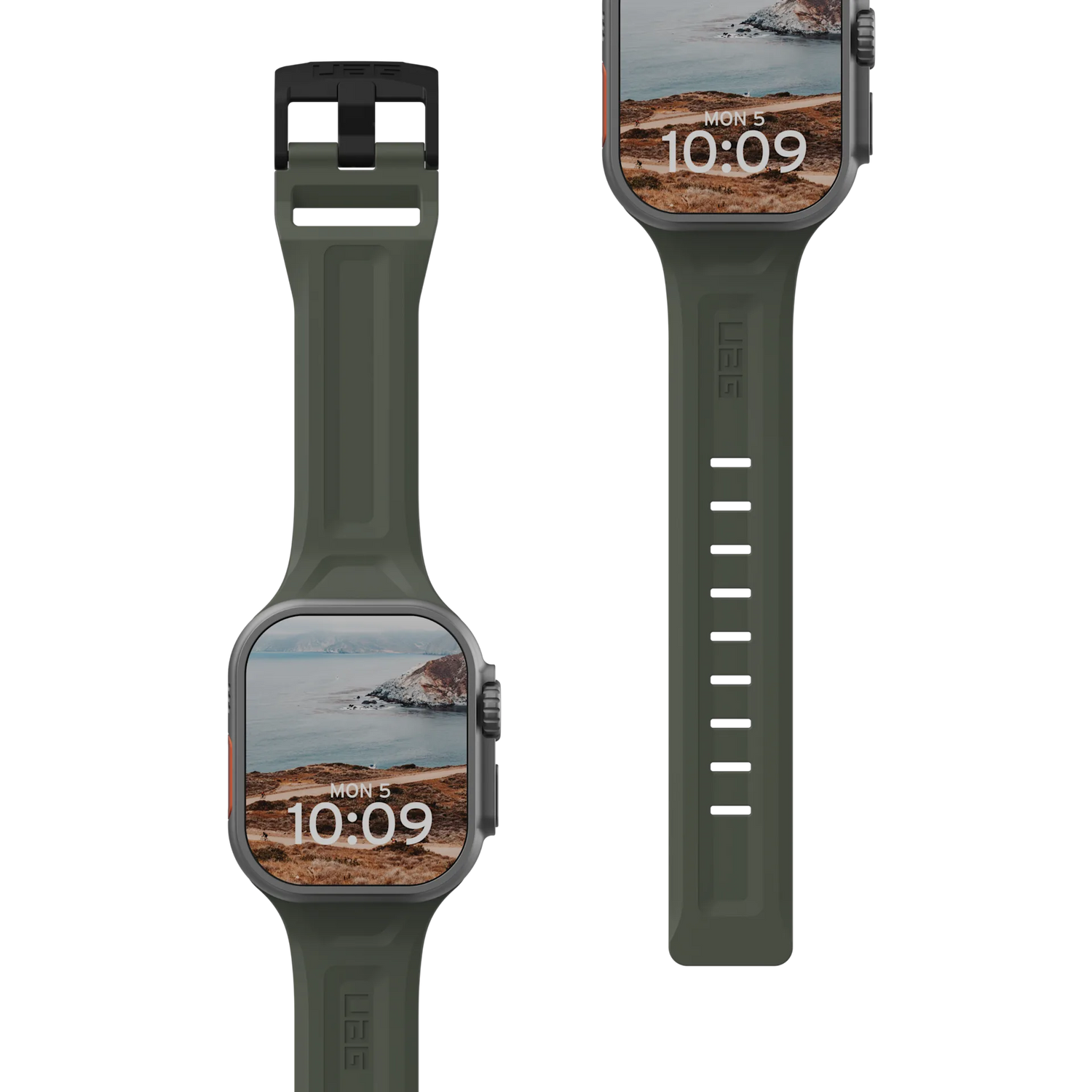 UAG Apple Watch 45mm/44mm/42mm/Ultra Silicone Scout Strap , Foliage Green